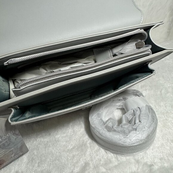 Pixie Mood Zoe Crossbody Purse Handbag Gray Vegan Leather Adjustable Strap - Picture 10 of 13